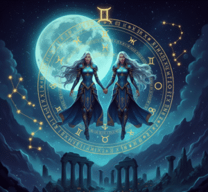 Gemini zodiac sign illustration