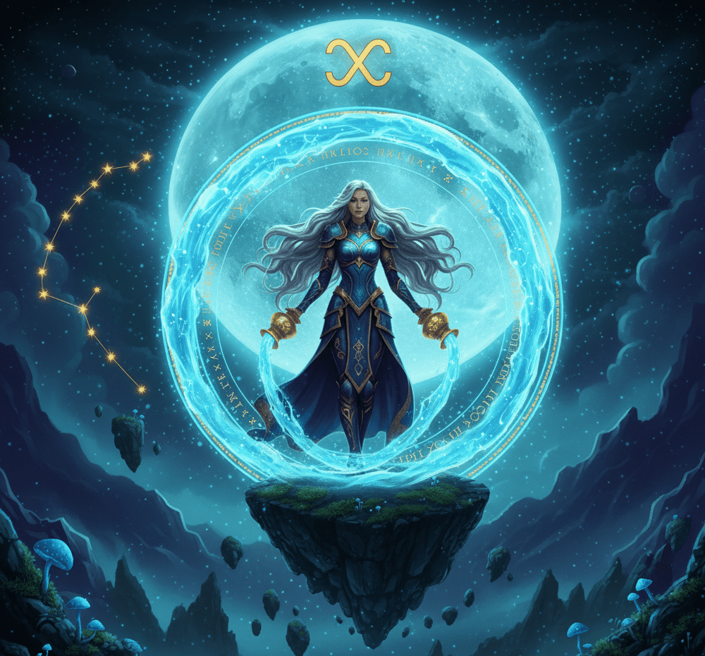 Aquarius zodiac sign illustration