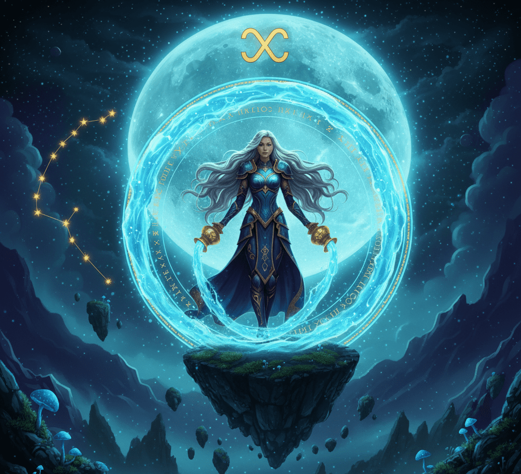 Aquarius zodiac sign illustration