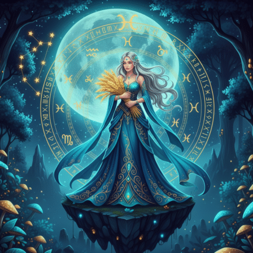 Virgo zodiac sign illustration