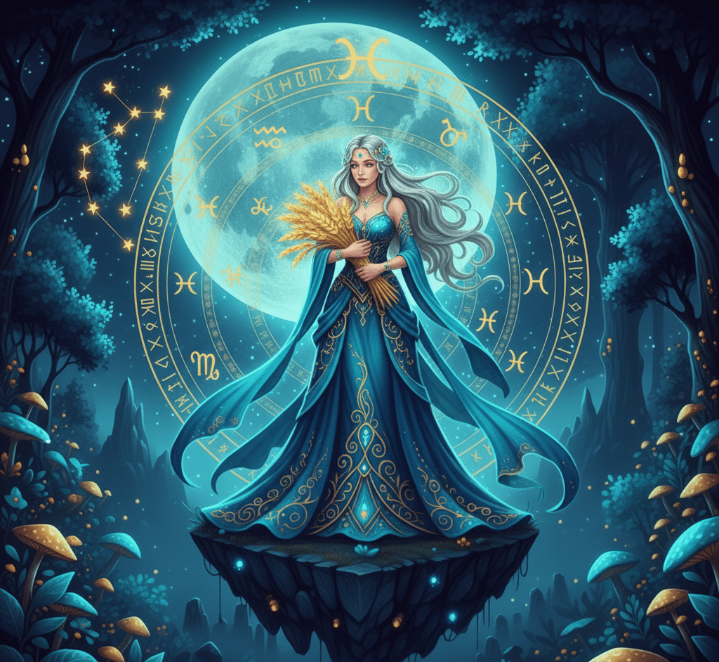 Virgo zodiac sign illustration