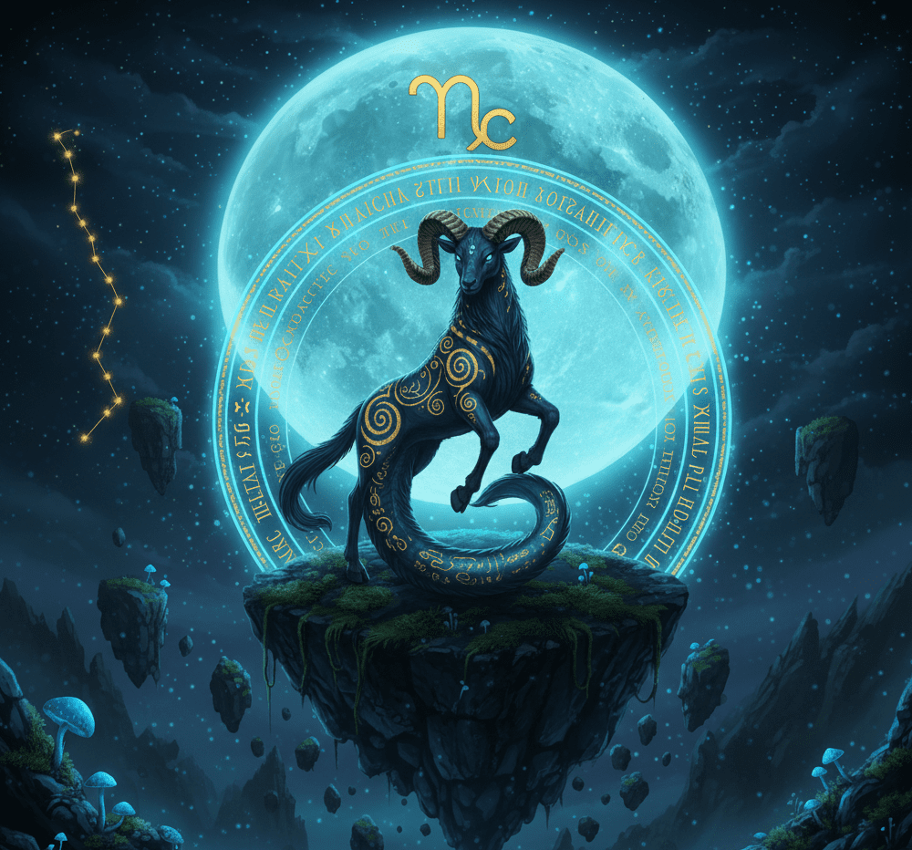 Capricorn zodiac sign illustration