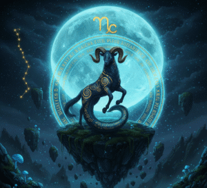 Capricorn zodiac sign illustration