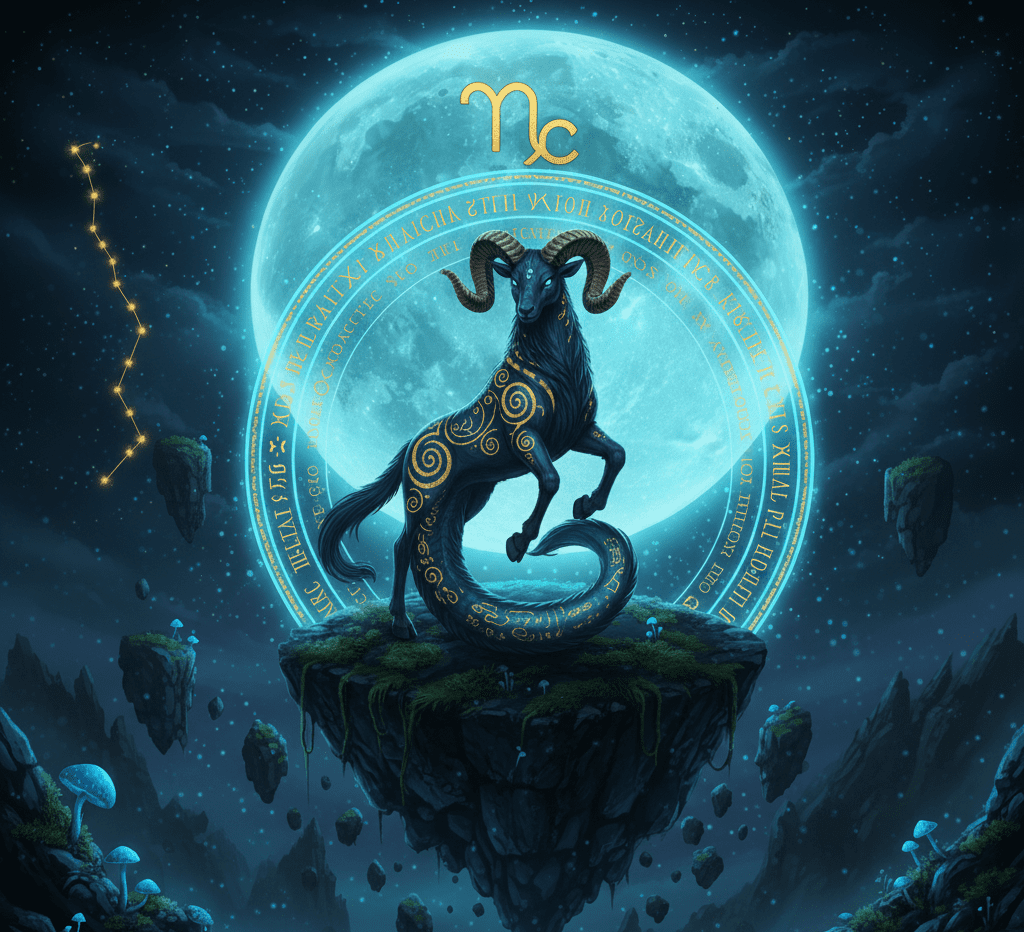 Capricorn zodiac sign illustration