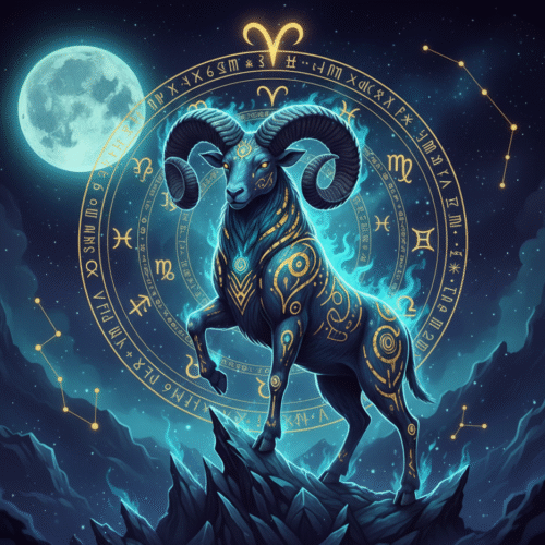 Aries zodiac sign illustration