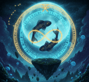 Pisces zodiac sign illustration