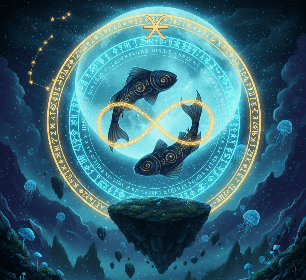 Pisces zodiac sign illustration