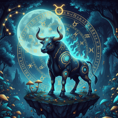 Taurus zodiac sign illustration