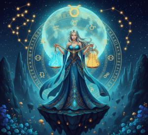 Libra zodiac sign illustration