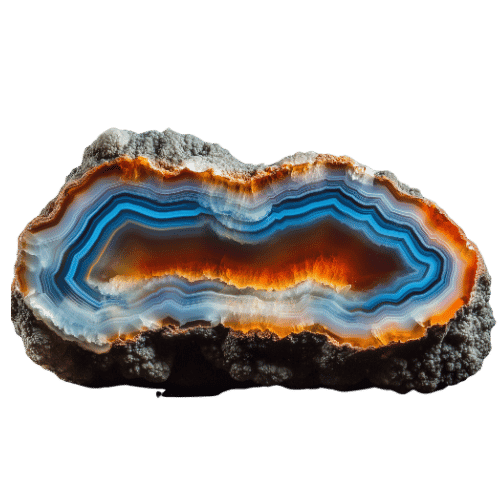 Agate gemstone with banded color layers — meaning and properties