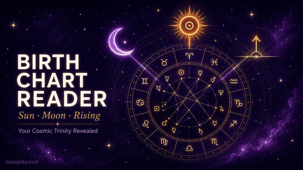 Birth chart reader — free Sun, Moon, Rising sign calculator with personalized cosmic interpretation