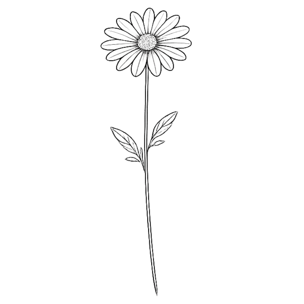 Single daisy tattoo design