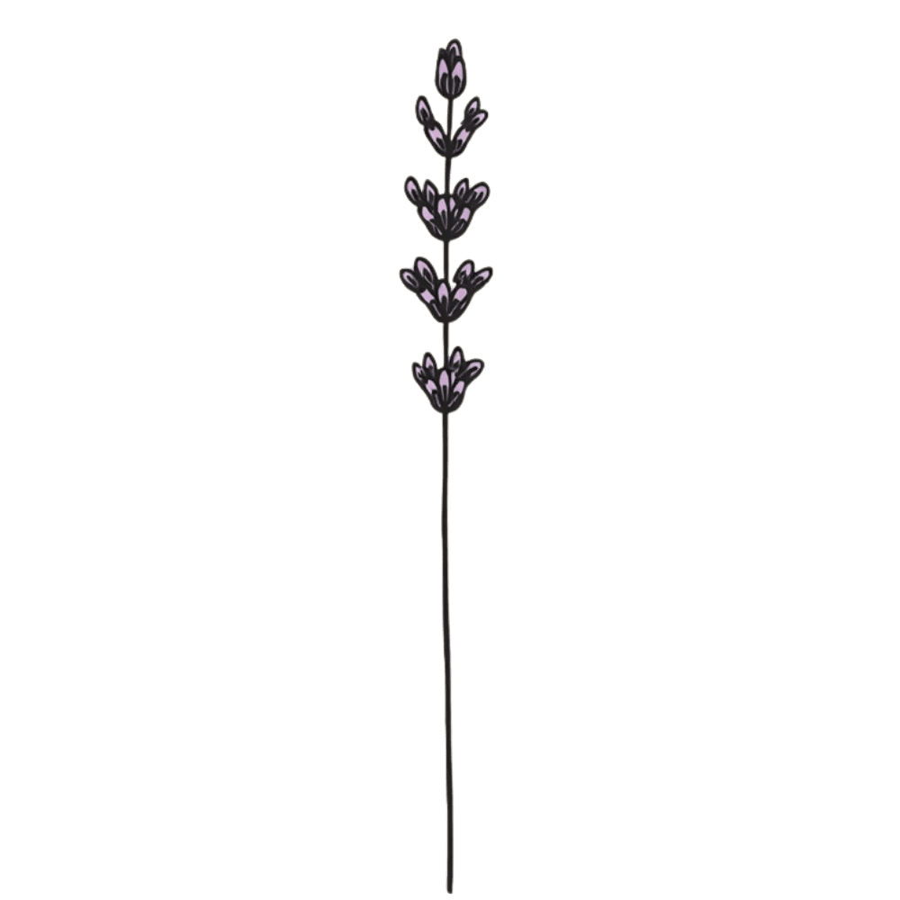 Single lavender sprig tattoo design
