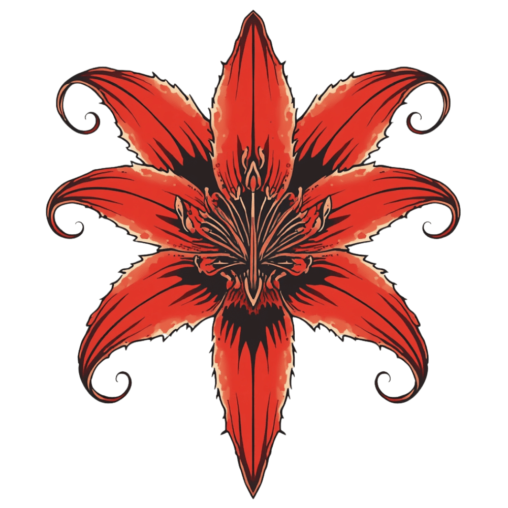 Red spider lily tattoo design
