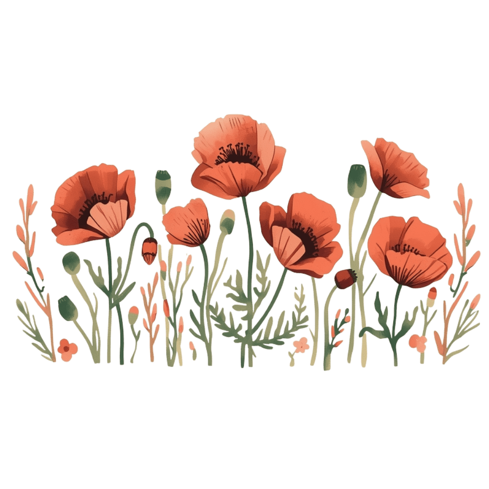 Poppy field tattoo design