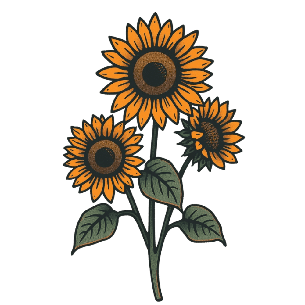 Sunflower bunch tattoo design
