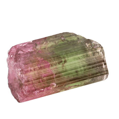Tourmaline gemstone — birthstone for October showing rainbow color zoning