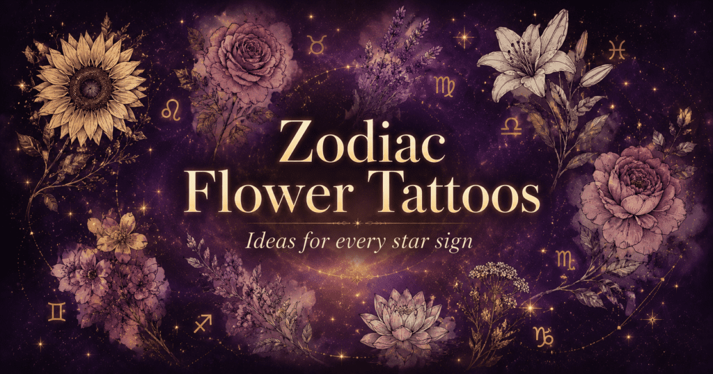 Zodiac flowers tattoos - flower tattoo ideas for every star sign